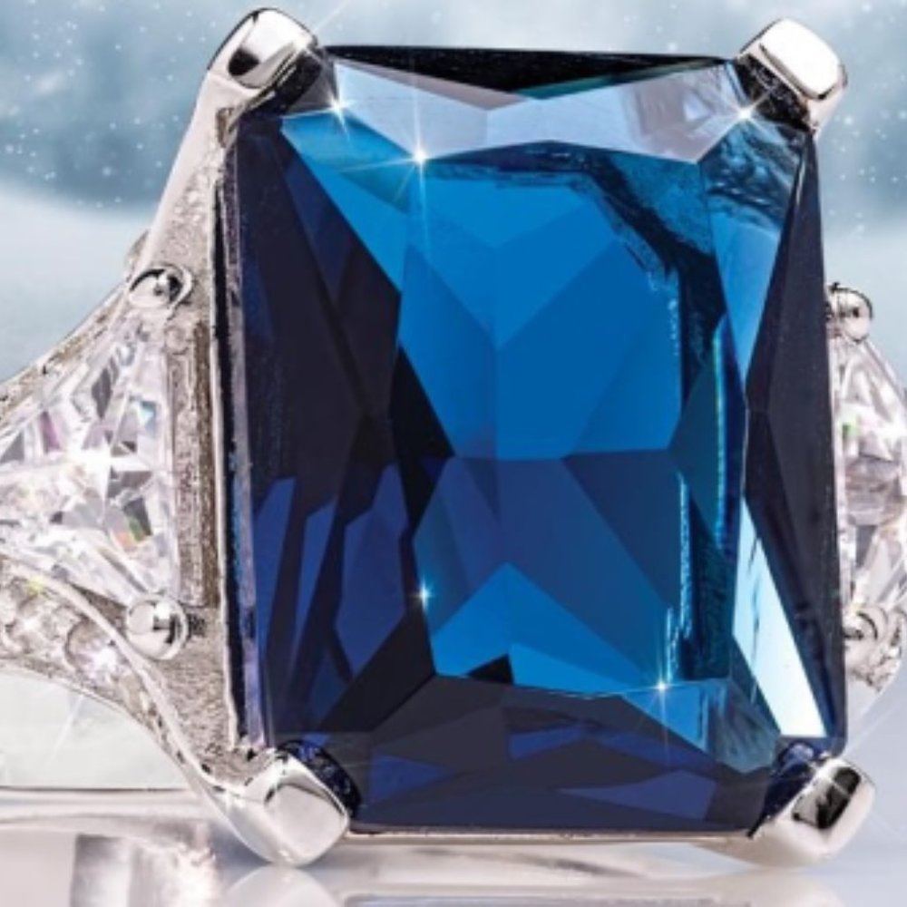 6 1/3 CTW BLUE HELENITE RING FROM MT ST. HELEN'S